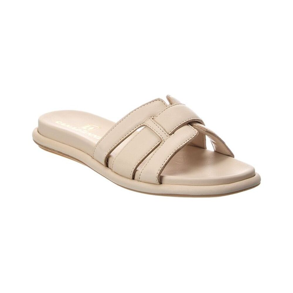 La Canadienne Arden Leather Sandal, White